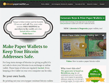 Tablet Screenshot of bitcoinpaperwallet.com